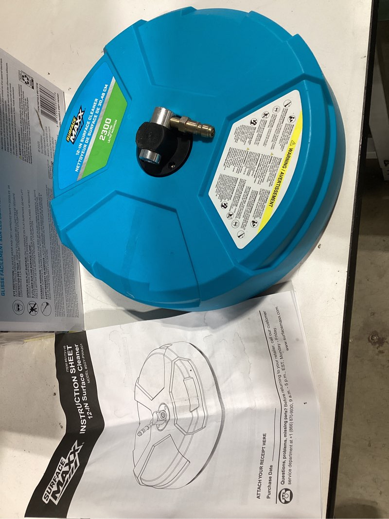 Condition photo showing As Is for surfacemaxx 12-in pressure washer surface cleaner 2300 psi