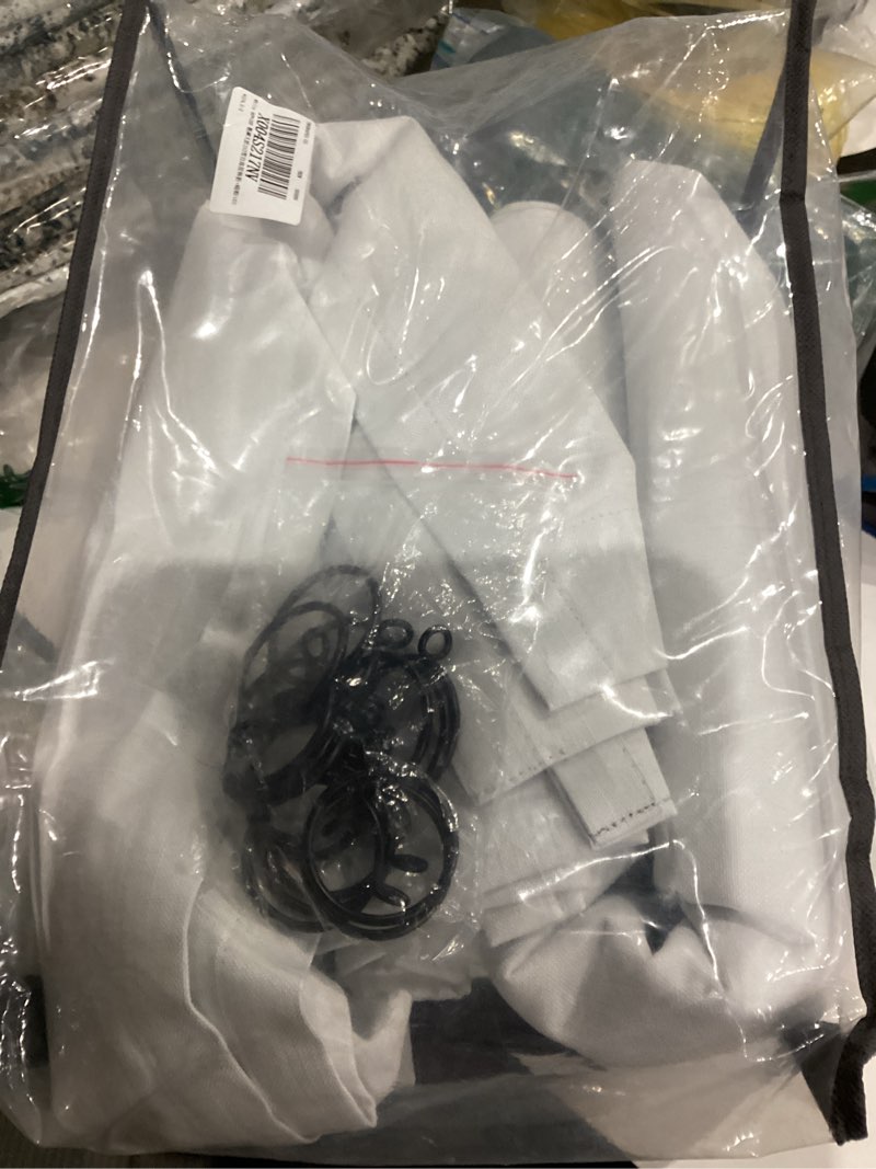Condition photo showing As Is for Neutral White Linen Pinch Pleated Blackout Curtains 108 Inches Long for Bedroom Pleated 100% Black Out Drapes with Liner Off White Farmhouse Country Extra Long 108 Inch Curtain for Living Dining Room White 40"W x 108"L (Pack of 2)