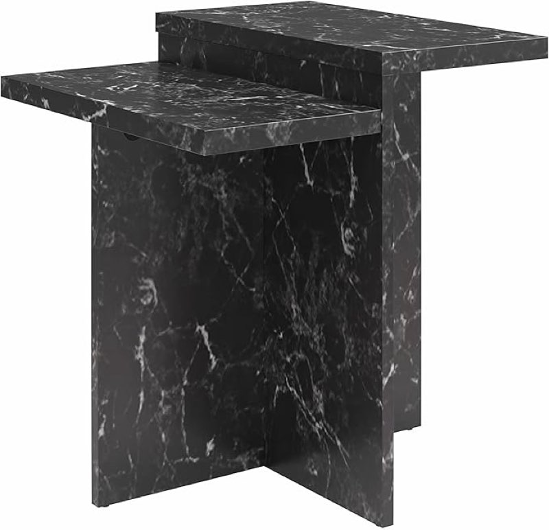 CosmoLiving by Cosmopolitan Brielle Accent Table, Black Faux Marble