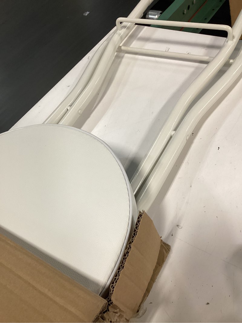 Condition photo showing Good Condition for uwear folding bar stool with back,tall foldable stool seat padded portable stools counter height foldable stools chairs,collapsible stool for adults kitchen island guitar barstools (white)