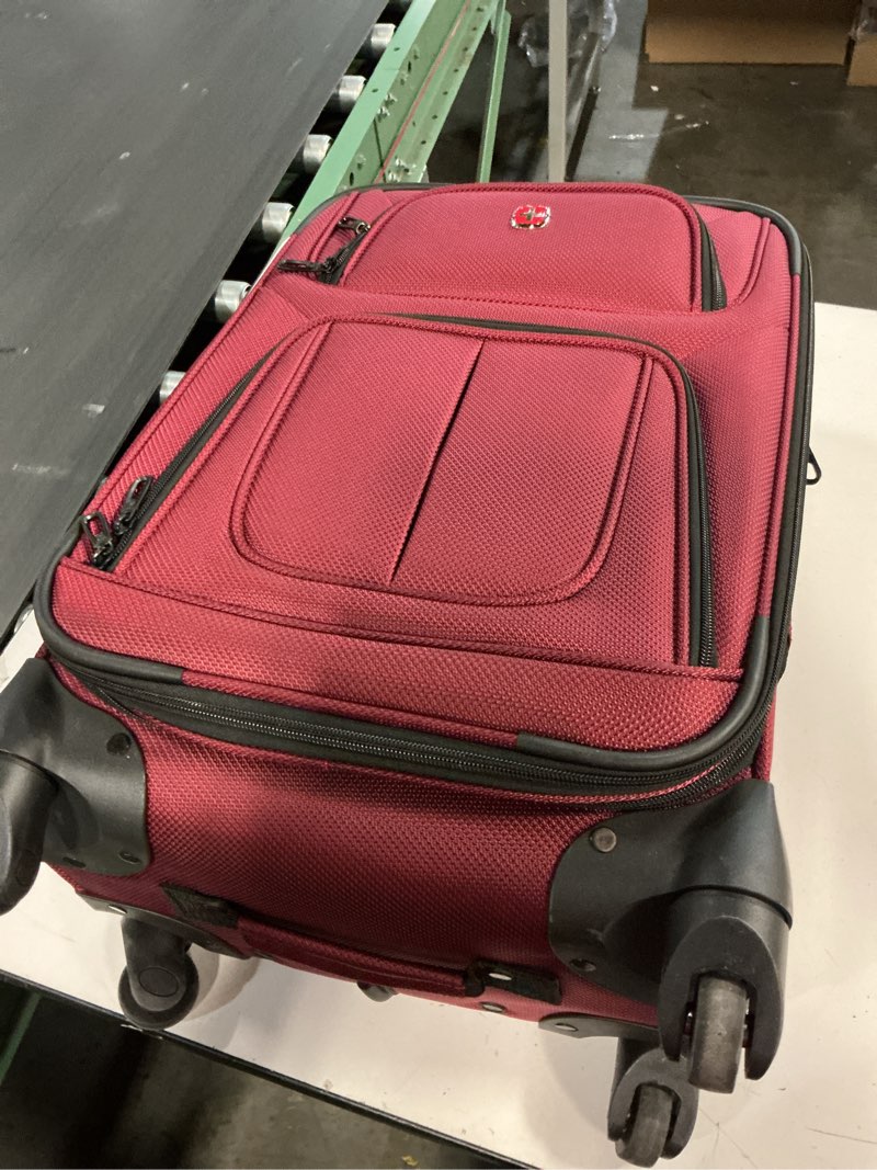 Condition photo showing As Is for SwissGear Sion Softside Expandable Luggage, Teal, Carry-On 21-Inch Carry-On 21-Inch Teal