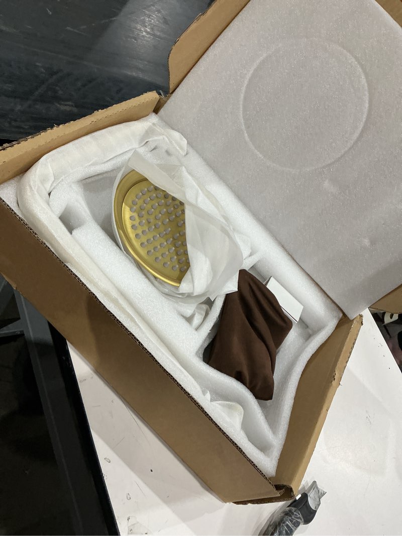 Condition photo showing Good Condition for antique brass shower system outdoor shower fixtures with 8 inch rain shower head and double cross handles bathroom shower faucet set with 12 inches extension tube antique brass-01