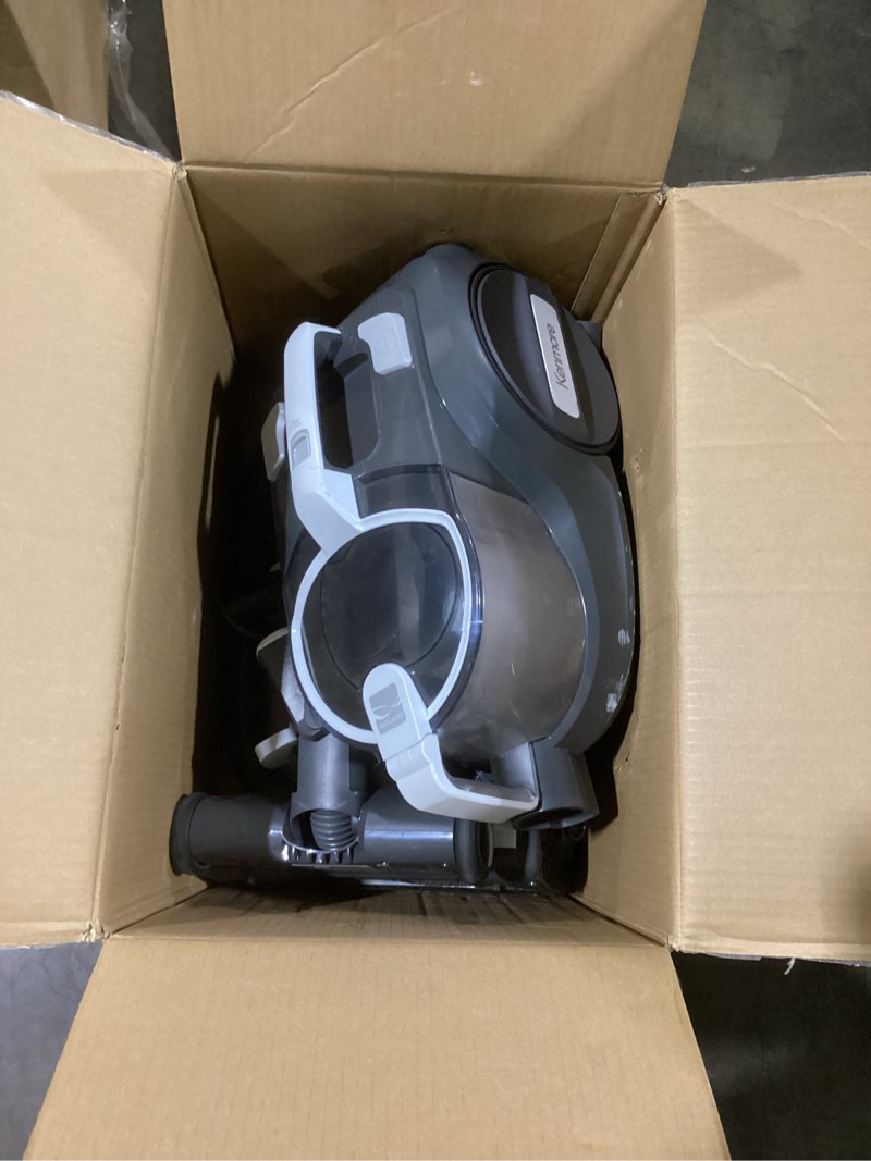 Condition photo showing Good Condition for Kenmore 22614 Pet Friendly Lightweight Bagless Compact Canister Vacuum with Pet Powermate, HEPA, Extended Telescoping Wand, Retractable Cord and 2 Cleaning Tools-Purple Bagless Canister
