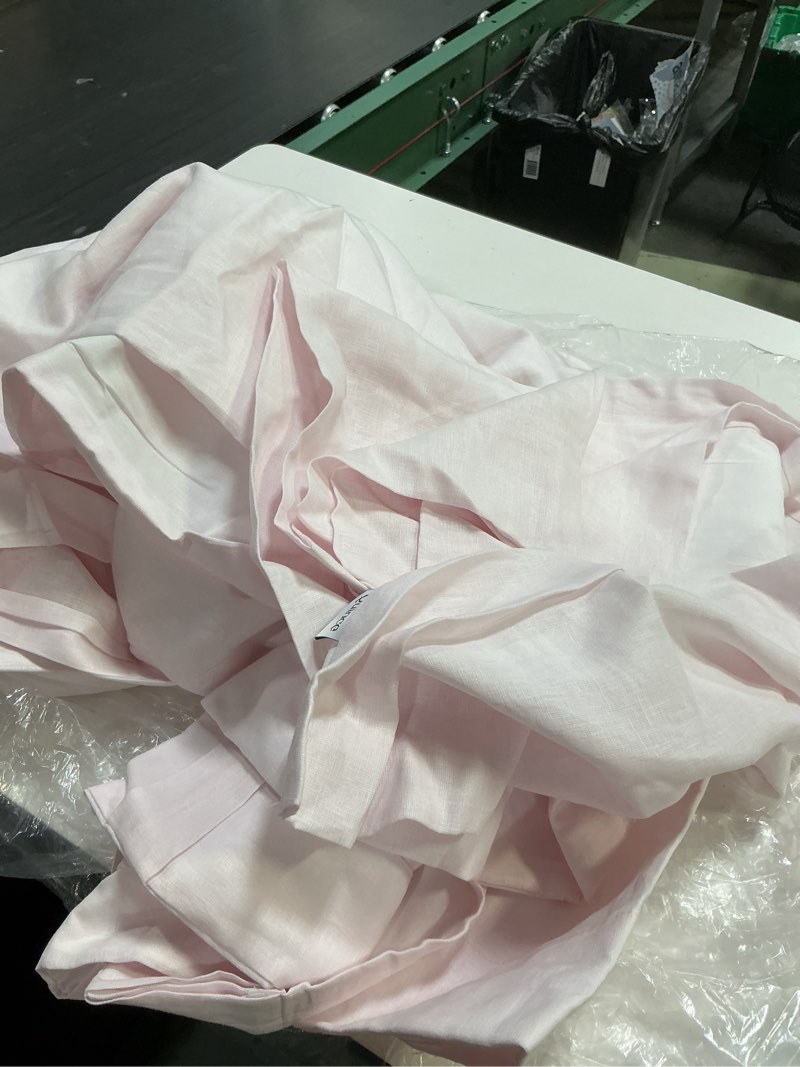 Condition photo showing Good Condition for quince european linen curtain 96”x108” light pink 1 panel