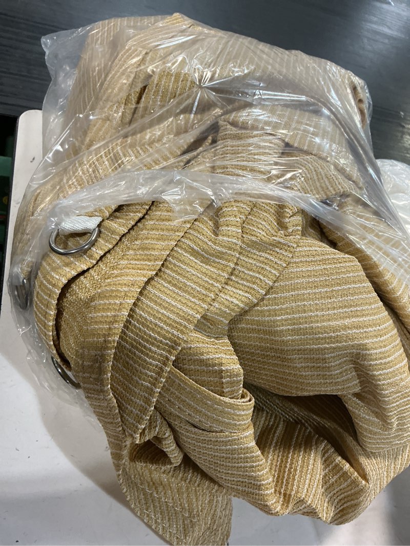 Condition photo showing Good Condition for royal shade 14' x 16' beige rectangle sun shade sail canopy outdoor patio fabric screen awning rtapr1416 - upf50+ 95% uv blockage, heavy duty, water & air permeable (we make custom size)