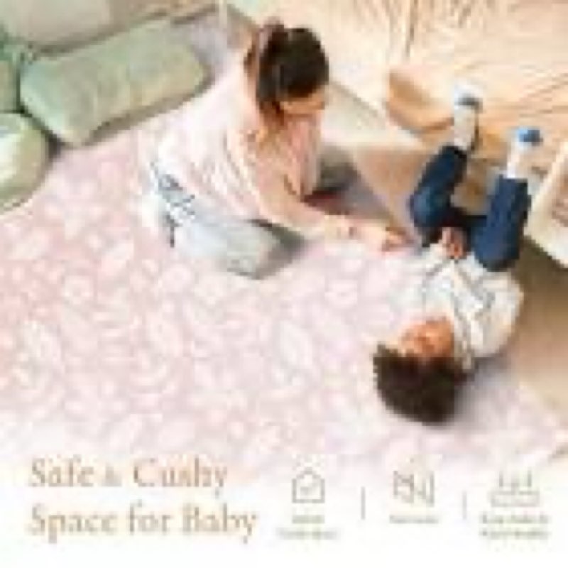 popsykosy premium baby floor play mat - thick & cushioned 0.5 inch playroom foam mat, non-toxic odor