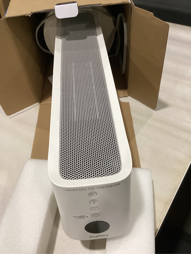 Condition photo showing Good Condition for *not tested* EasyKey 24\" Indoor Space Heater 1500W Ceramic PTC Large Room Heating with Air Purifying Filter Tower Heater 80° Wide Angle Oscillation, Timer Overheating and Fall Protection, White