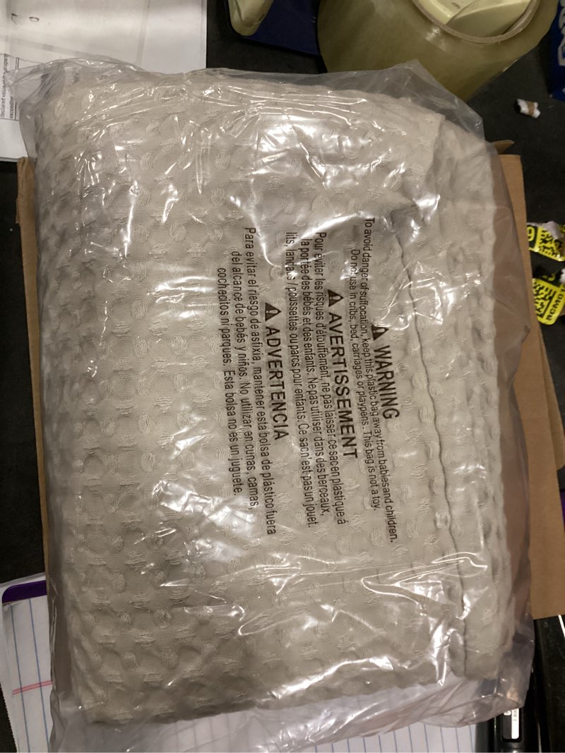 Condition photo showing New/Like New for (beige) phf 100% cotton waffle body pillowcase with zipper, 1 pack 20\" x 54\" soft skin-friendly pillow sham, no filling, aesthetic woven and breathable waffle weave body pillow cover for bed, 54\" x 20\" (pack of 1)