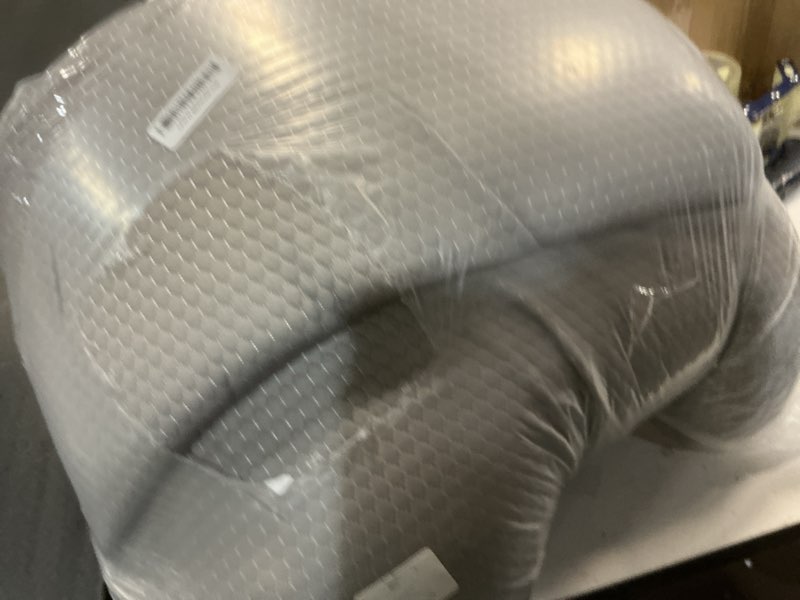 Condition photo showing As Is for bedluxe 3pcs orthopedic bed wedge pillow set, foam wedge pillow post surgery for back, leg and knee support, adjustable 9&12 inch folding triangle pillow for sleeping, acid reflux, snoring, grey grey adjustable 9&12 inch + 1 head pillow
