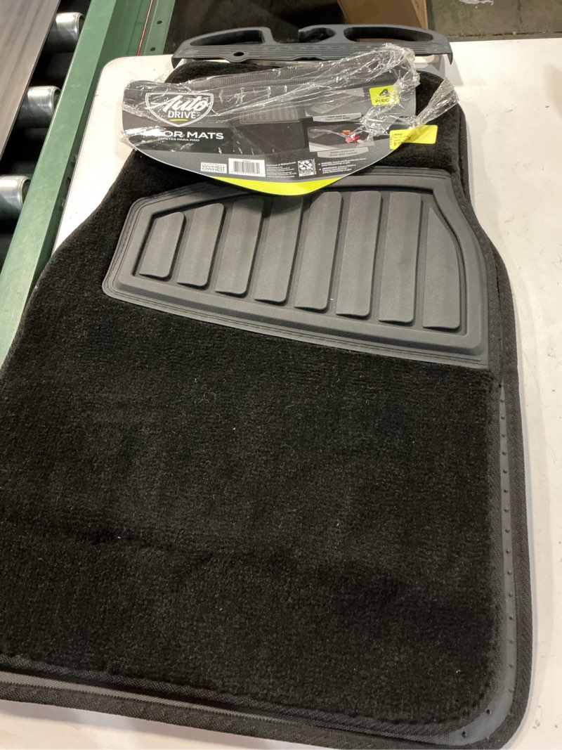 Condition photo showing Good Condition for ( incomplete )auto drive 4pc carpet floor mat tufted carpet black - universal fit  202wm38