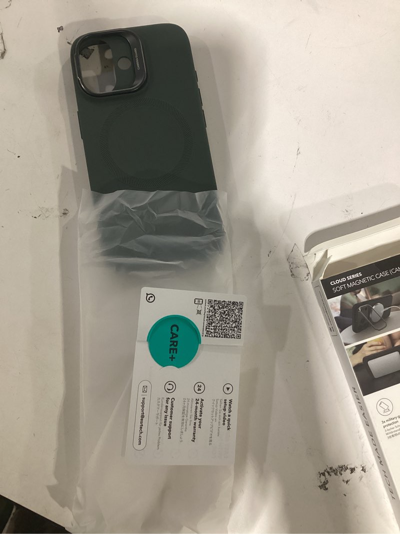 esr silicone case for iphone 17, built-in camera stash stand compatible with magsafe, military-grade drop protection magnetic phone case for iphone 17, cloud series, olive green iphone 17 d-olive green