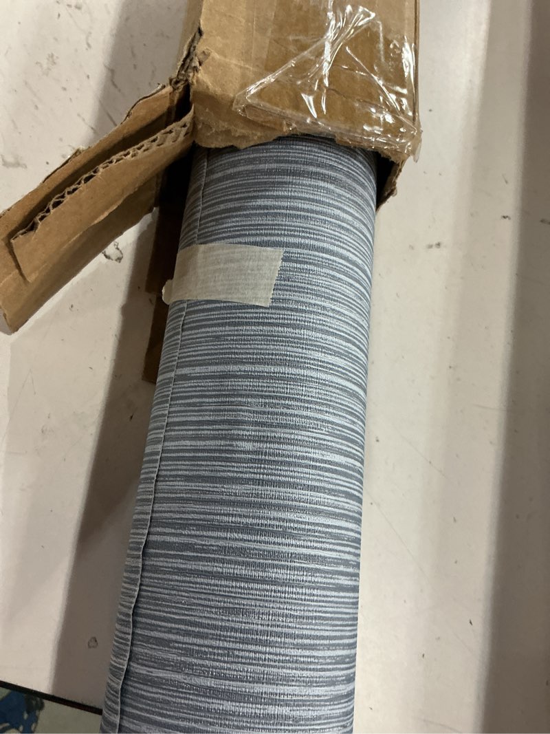 Condition photo showing New/Like New for haimin grasscloth wallpaper textured 24in x 393in fabric contact paper grey blue wall paper textured linen peel and stick self-adhesive thick vinyl embossed film wallpaper (gray blue) gray/blue
