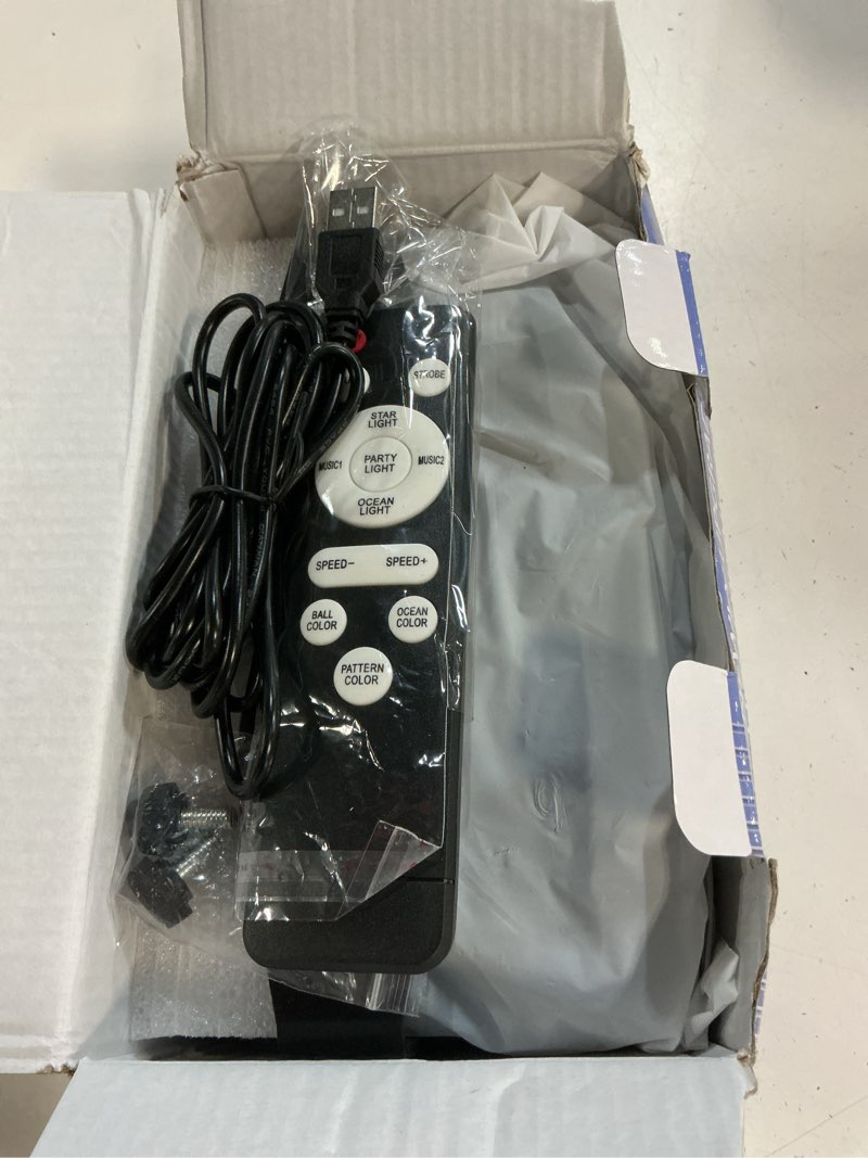 Condition photo showing New/Like New for disco ball light,party disco strobe ocean star projector dj dance light sound activated with remote control stage rave for parties bar birthday wedding ktv christmas halloween dancing décor disco light