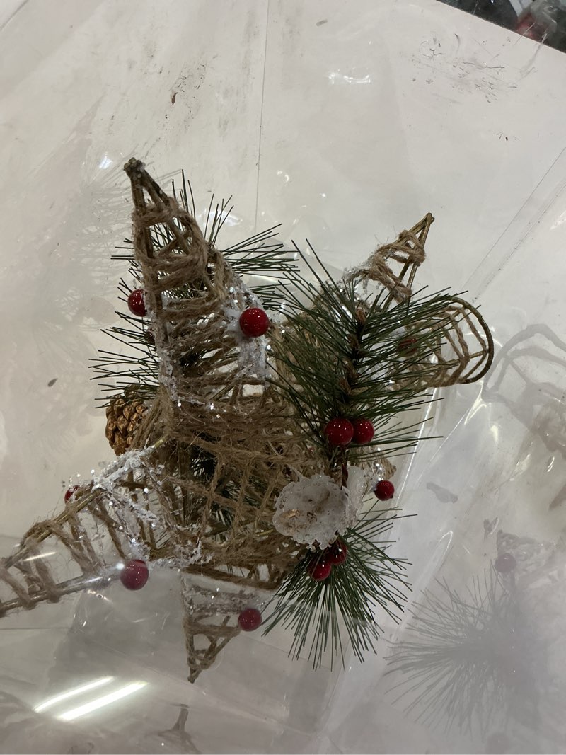 Condition photo showing As Is for Kurt Adler 10 Lights LED Capiz Clear Star Treetop