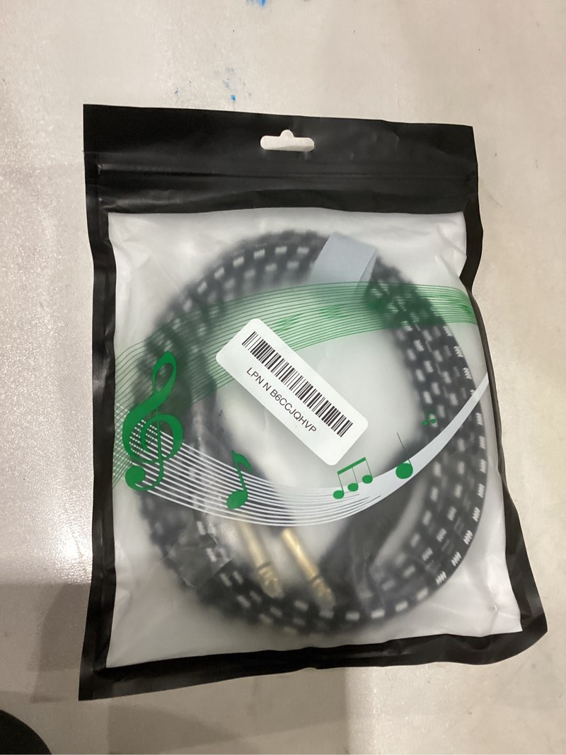 Condition photo showing As Is for Dual 1/4 TS Mono to XLR Male Y Splitter Cable, 6.6 Feet Stereo L/R Quarter Inch to XLR Instrument Cable, for Mixer, Electric Drum, Keyboard Recording, Nylon Braided, Black White Color