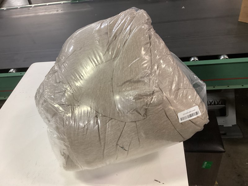 Condition photo showing As Is for Bedsure Queen Comforter Set - Khaki Soft Bedding for All Seasons, Cationic Dyed Bed Set, 3 Pieces, 1 Queen Size Comforter (90"x90") and 2 Pillow Shams (20"x26"+2") Queen 17 - Khaki