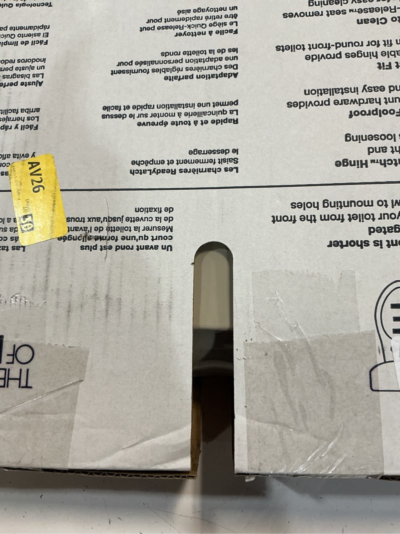 Condition photo showing New/Like New for kohler 4639-rl-g9 cachet readylatch round toilet seat soft close, sandbar sandbar round ready latch