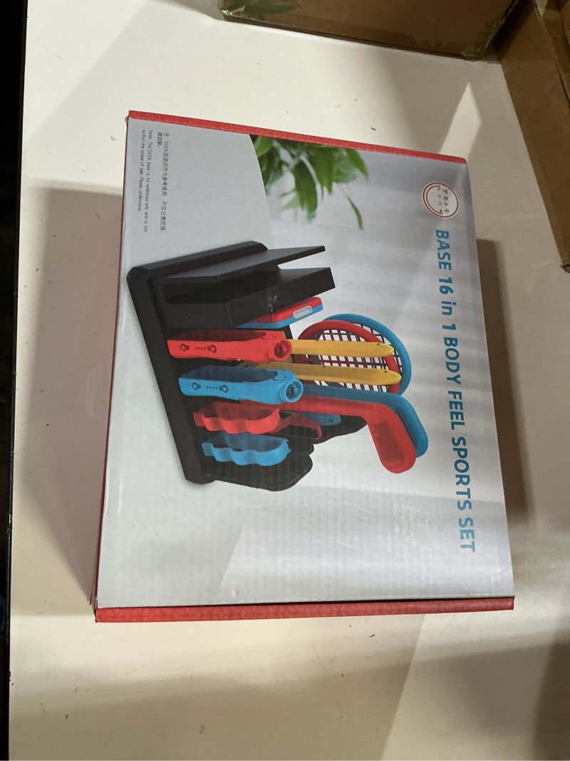 Condition photo showing New/Like New for Switch Sports Accessories - AriKroii 16 in 1 Switch Sports Accessories Bundle for Nintendo Switch Sports Games, Family Accessories Kit Compatible with Switch/Switch OLED Sports Games: Tennis Rackets, Soccer Leg Straps, Golf Clubs, Sword Grips