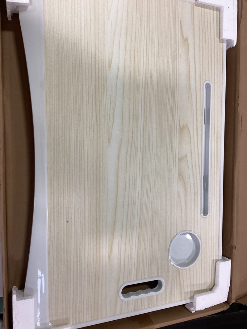 Condition photo showing Good Condition for Amaredom Laptop Bed Desk Tray Bed Table, Foldable Portable Lap Desk Notebook Stand Reading Holder with Storage Drawer and Cup Holder for Eating Breakfast on Bed/Couch/Sofa-White Maple