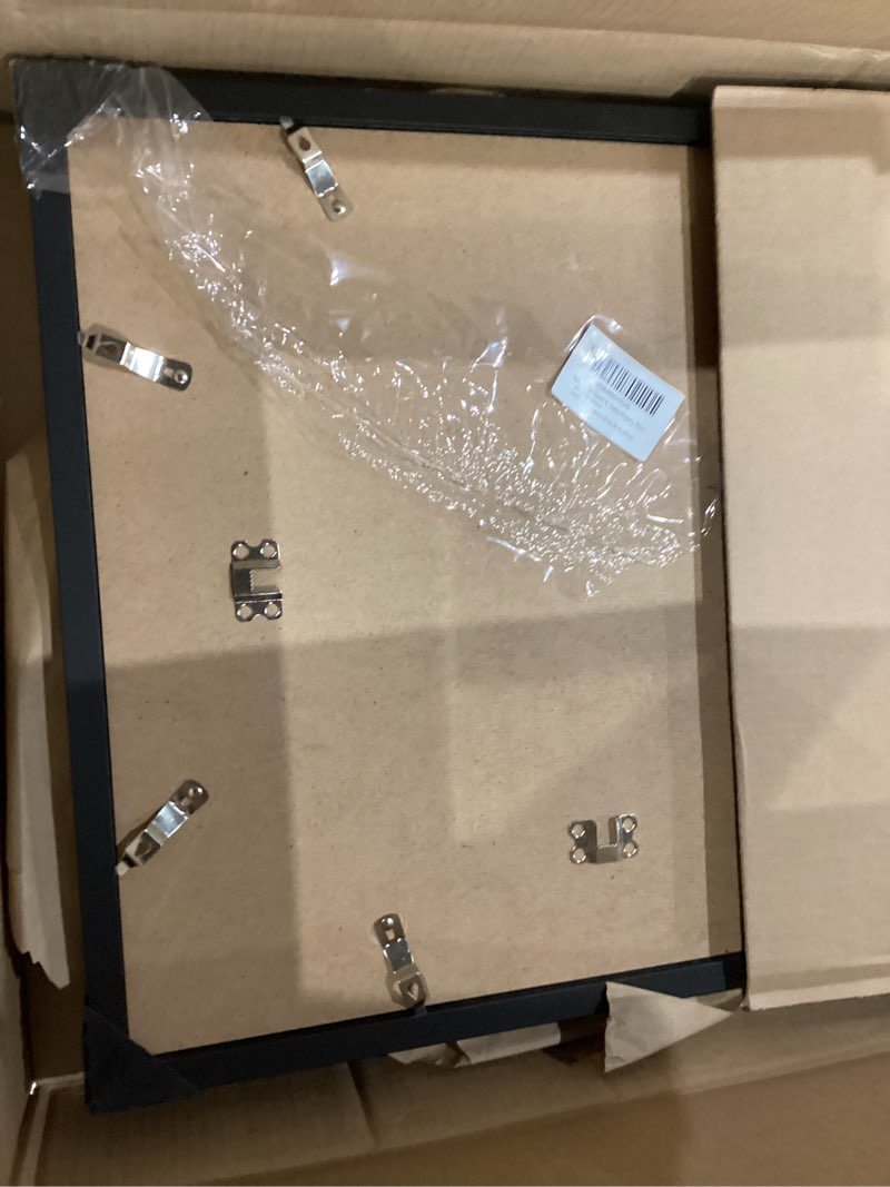 Condition photo showing As Is for 3x3 picture frame black for tabletop, 3 x 3 square photo frame with shatter resistant plexiglass, sturdy 3 by 3 poster frame, black black 3x3 inch