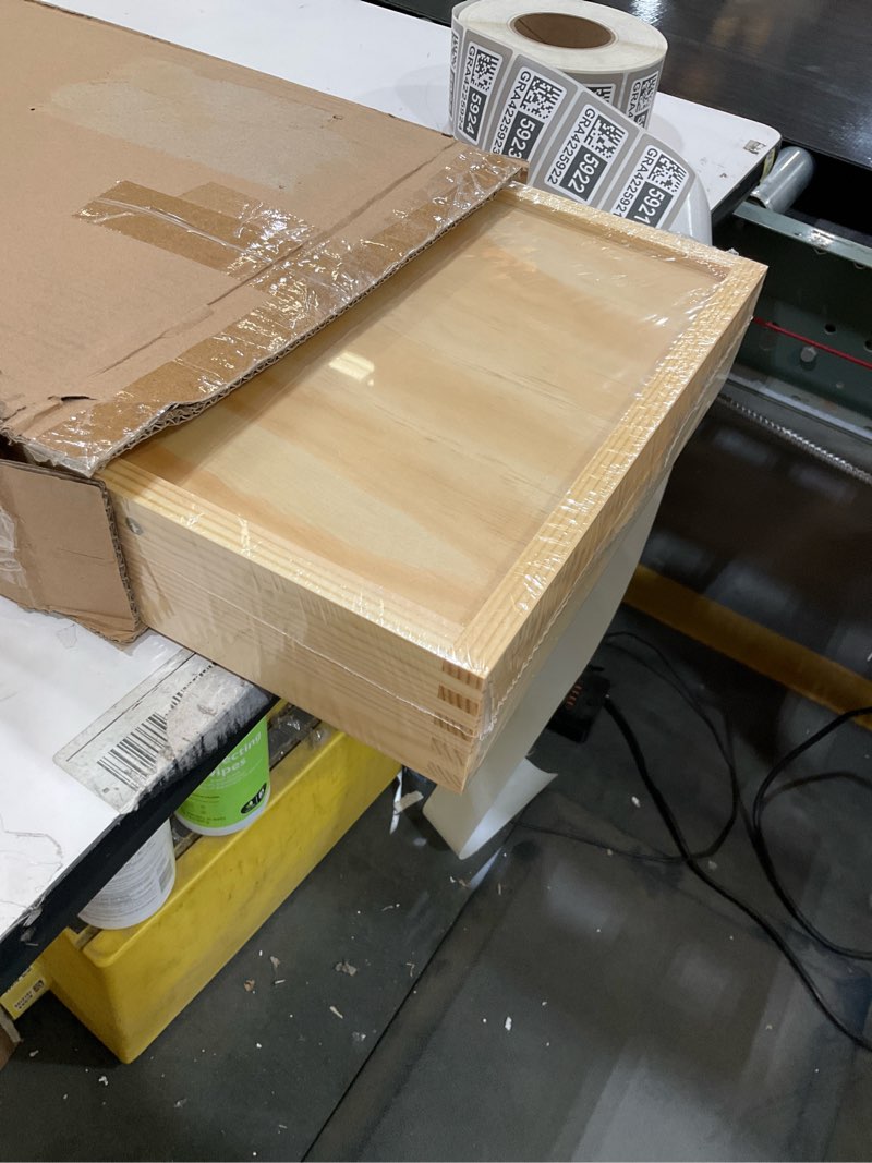 Condition photo showing Good Condition for 13”W x 21”D x 3”H Soft Close Slide Out Wood Drawer Organizer for Kitchen, (Cabinet Opening Width>14.5 inches for Bottom Assembly, Width= 14 inches for Side Assembly)