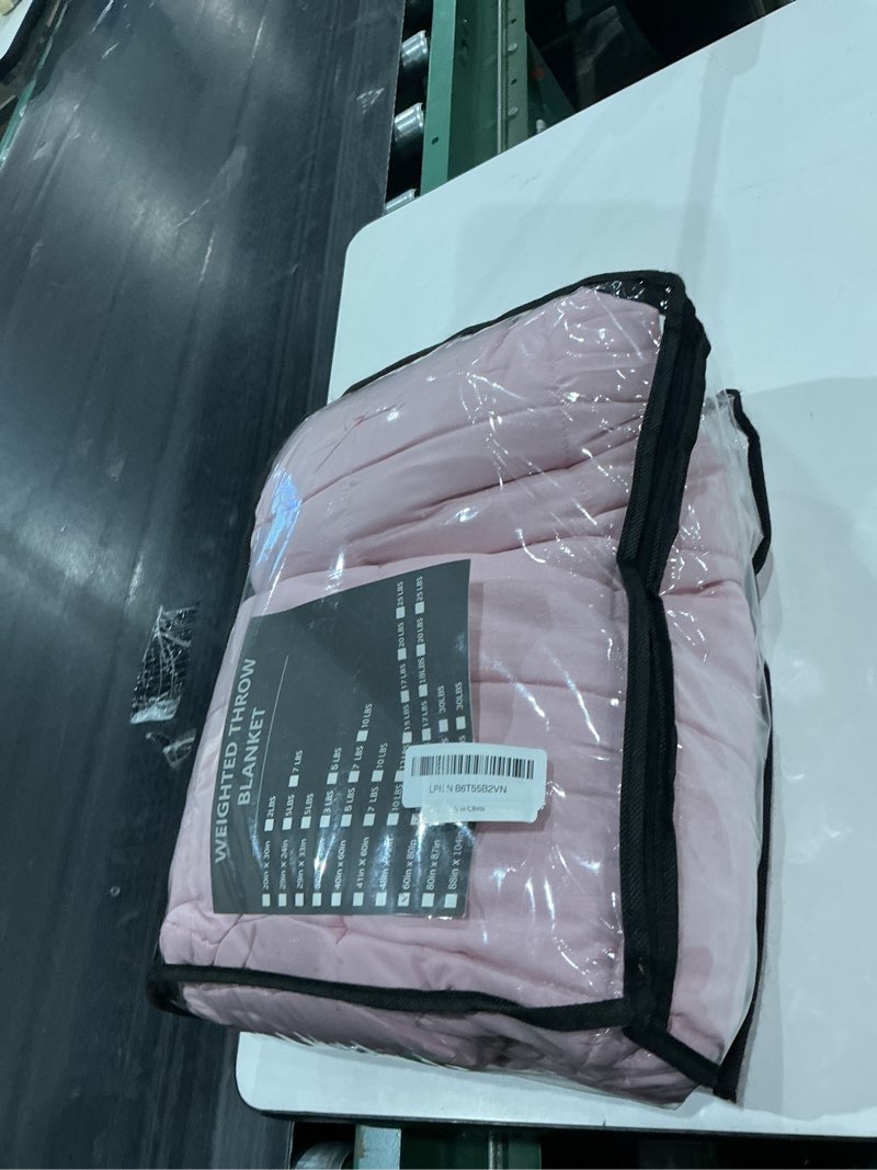 Condition photo showing Good Condition for yescool weighted blanket for adults (12 lbs, 60" x 80", pink grey) cooling heavy blanket for sleeping perfect for 110-130 lbs, queen size breathable blanket with premium glass bead, machine washable deep pink 60x80-12 lbs