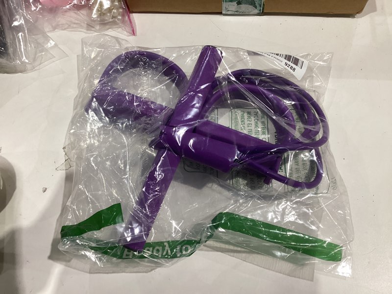 Condition photo showing Good Condition for 21 fitness resistance bands-4 tube pedal ankle puller - 2023 new sit up leg stretch rope exercise bands with handles, stretching workout fitness bands for arm weights exercise equipment purple
