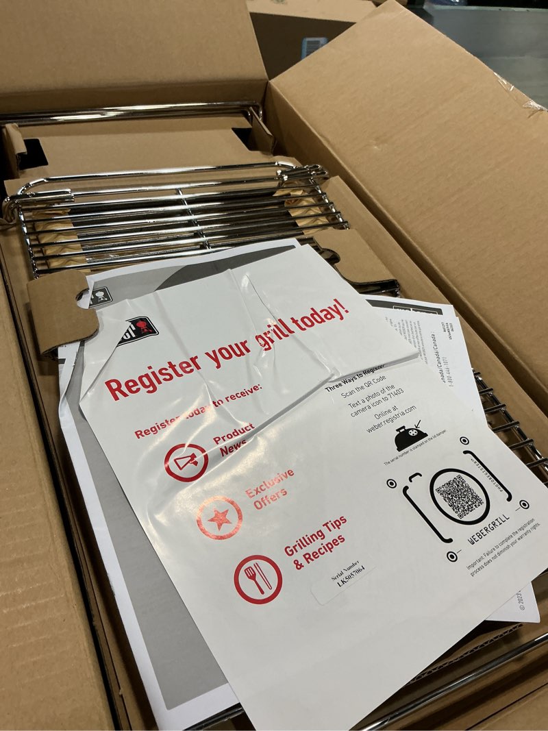 Condition photo showing Good Condition for weber go-anywhere charcoal grill charcoal split grate 11.5"x19.5"x15"