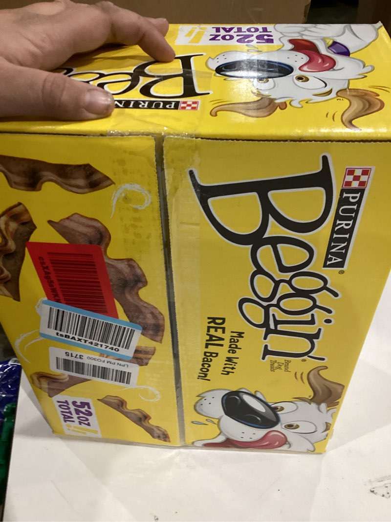 Condition photo showing New/Like New for Purina Beggin' Strips Real Meat Dog Treats, Thick Cut Hickory Smoke Flavor - (Pack of 2) 26 oz. Pouches 1.63 Pound (Pack of 2)