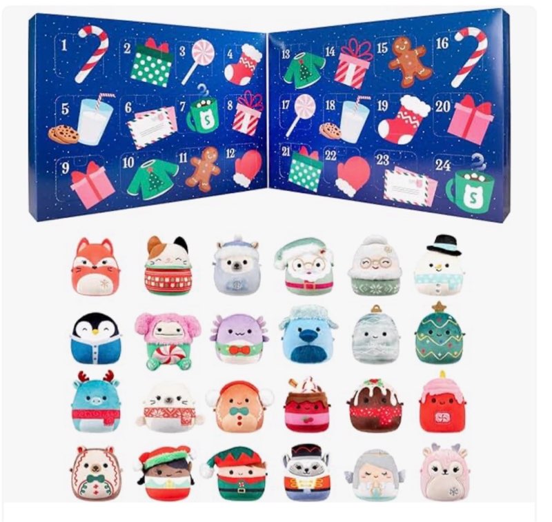 Squishmallows Original 24-Day Micromallows Holiday Plush Advent Calendar