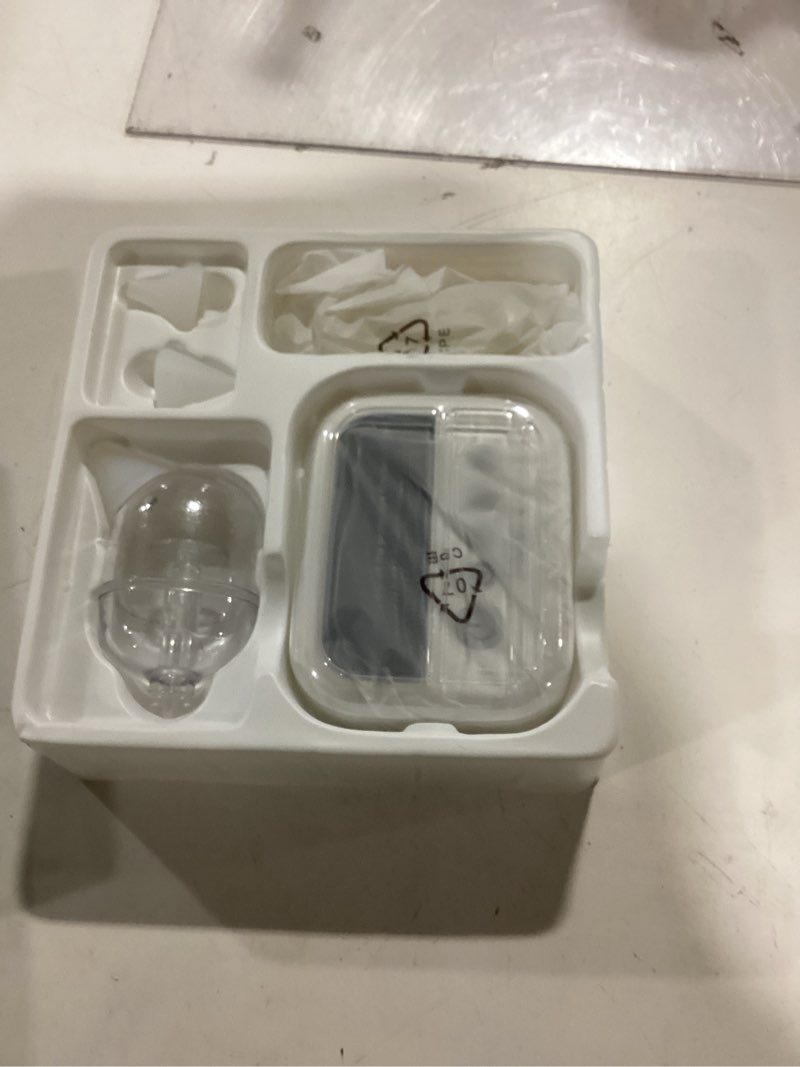 Condition photo showing New/Like New for heyvalue nasal aspirator for baby, hospital grade nose sucker with 9 levels suction, night light and nursery rhyme soothing function, electric nose suction for baby with food-grade silicone tips white