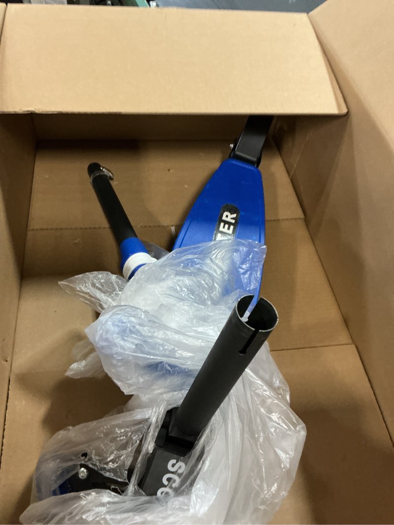 Condition photo showing As Is for TONBUX Kids Scooter for Age 3-12, Toddler Scooter with 4 Adjustable Heights, Light Up 3-Wheels Scooter, Shock Absorption Design, Lean to Steer, Balance Training Scooter for Kids Blue