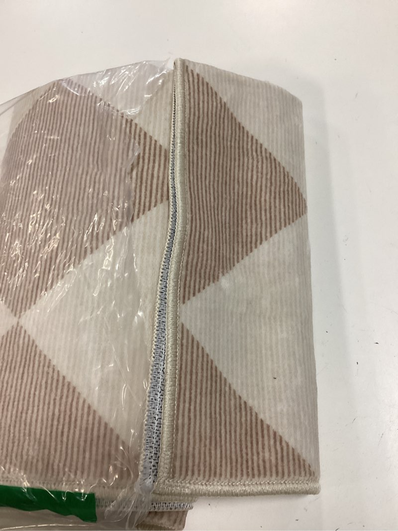 Condition photo showing Good Condition for beeiva checkered print carpet runners for hallway 6ft, beige ultra thin washable kitchen runner rug non slip, moroccan plaid checkerboard decor faux wool 2x6 rug for bedroom bathroom entryway 2' x 6' (rectangular) beige