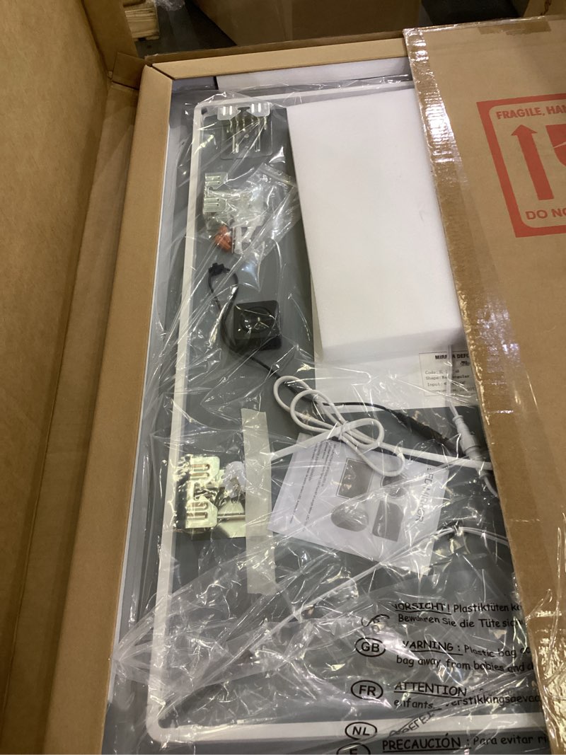 Condition photo showing Good Condition for STARLEAD 24"x32" LED-Bathroom-Mirror-with-Lights, Wall-Mounted with Bluetooth, Anti-Fog, 3 Color Temperature Dimmable Brightness, Waterproof, Tempered Glass, Frontlit & Backlit, Black Frameless Black-rectangular 24"L x 32"W