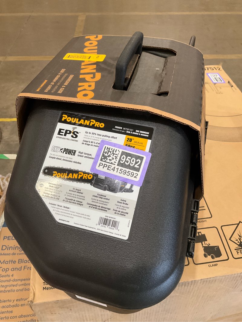 Condition photo showing As Is for pr5020 20 in. 50cc gas chainsaw
