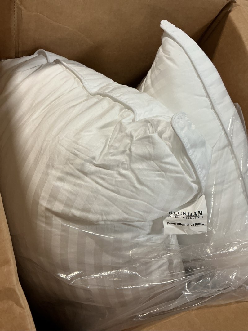 Condition photo showing Good Condition for beckham hotel collection bed pillows standard/queen size set of 2 - original soft down alternative pillow for sleeping - soft support for back, stomach or side sleepers queen / standard white