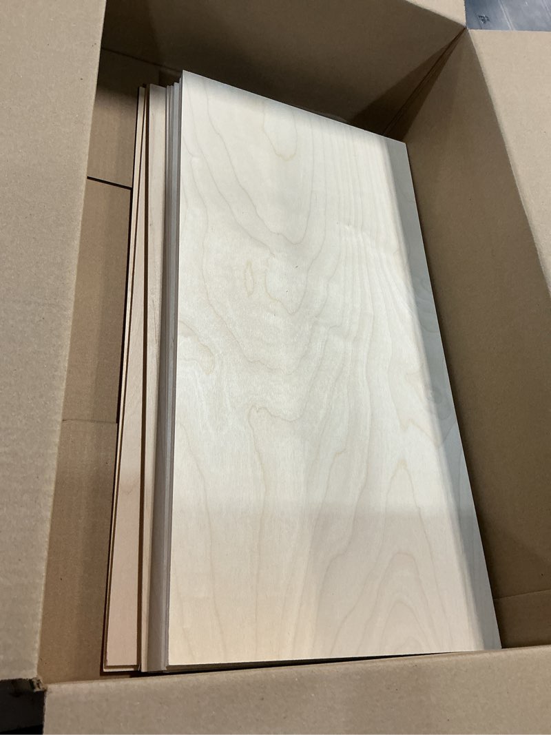 Condition photo showing Good Condition for 3 mm baltic birch plywood 1/8 x 12 x 24 inch, box of 20 b/bb grade craft wood, stronger than basswood sheets, for laser, cnc cutting and wood burning, by woodpeckers 12" x 24", 1/8" thick 20
