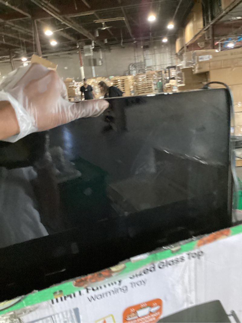 Condition photo showing Good Condition for chefman electric warming tray with adjustable temperature control, perfect for buffets, restaurants, parties, events, and home dinners, large 21” x 16” glass-top surface keeps food hot – black stainless black large - 21" x 16"