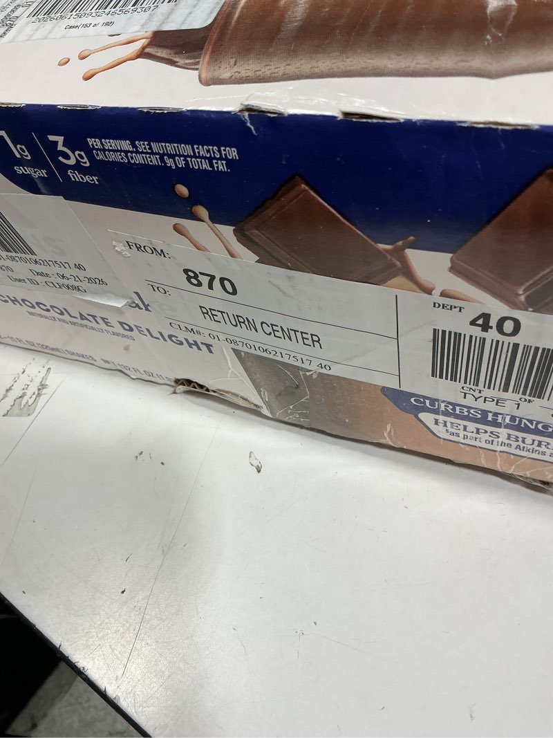 Condition photo showing Good Condition for atkins milk chocolate delight protein shake, high protein, low carb, low sugar, keto friendly, gluten free, 12 ct