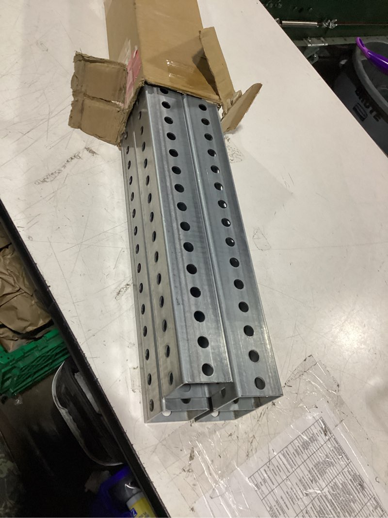 Condition photo showing Good Condition for 2-pack 2" x 2" square sign post 8 ft, square tubing with 7/16" pre-drilled holes, heavy duty galvanized steel tube, perforated metal post for real estate, parking, street and outdoor signs 2-pack 8 ft (2" x 2")