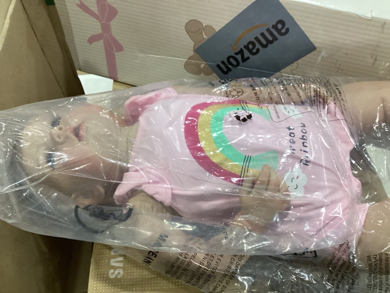 Condition photo showing Good Condition for pinky reborn silicone reborn toddler dolls 28 inch 70 cm girl real looking dolls with filling pp cotton bebes soft touch cuddly baby collectible art doll with pacifier for age 3+ pink rainbow outfit