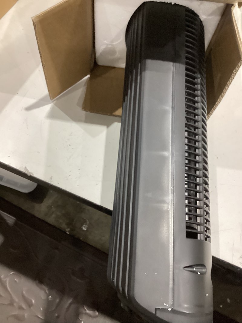 Condition photo showing Good Condition for amazon basics 28" 60-degree oscillating tower fan for bedroom, living room, office, with 3 speeds, intuitive mechanical control, black, 35w, 27.8"h x 9.4"d x 9.4"w 28" - mechanical control