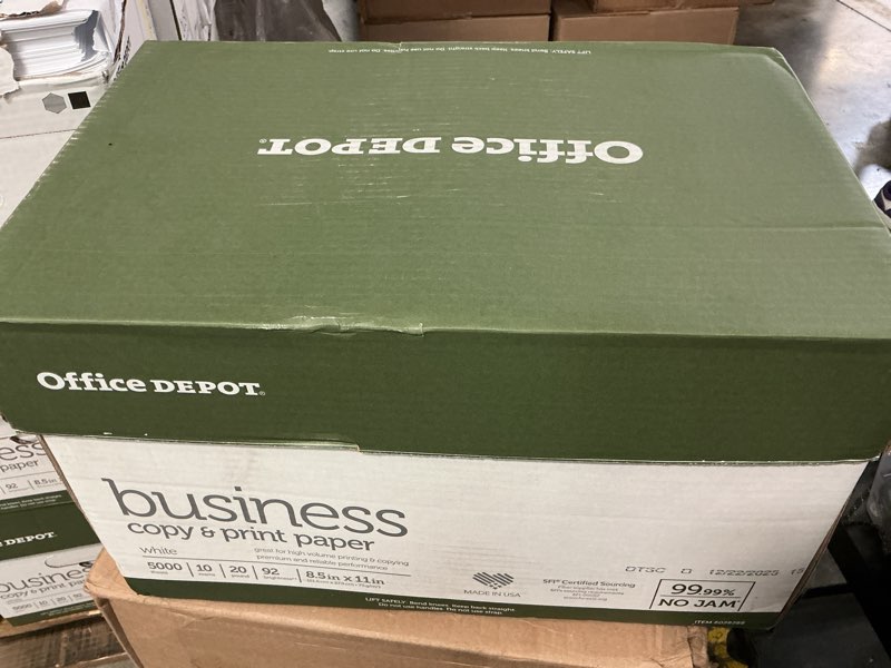 Condition photo showing Good Condition for office depot® business multi-use printer & copy paper, 10 reams, white, letter (8.5" x 11"), 5000 sheets per case, 20 lb, 92 brightness