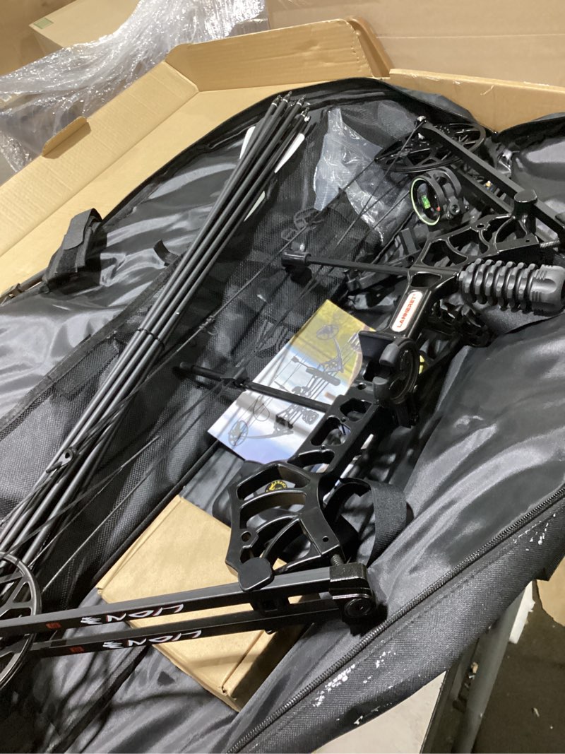 Condition photo showing Good Condition for lanneret compound bow and archery sets - right hand archery compound bows 0-70 lbs draw weight adjustable for adults and beginners?25"-31" draw length?up to ibo 320 fps?archery hunting bow set black-righthanded
