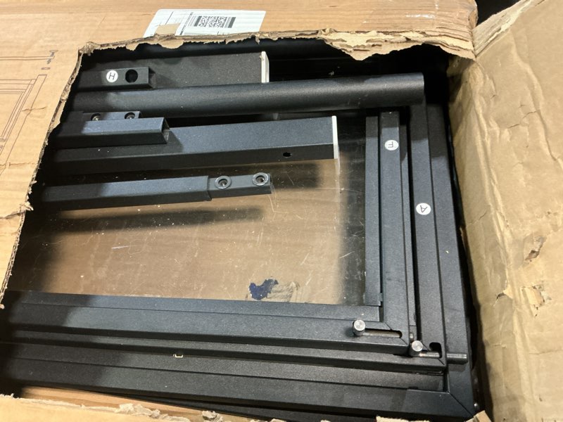 Condition photo showing As Is for (Color black)Extra Tall Cat Gate for Doorway – 73.2“ Pressure-Mounted Transparent Cat Gate for Pets, Fits 30”-34\" Width, No Wall Drilling, Ideal for Stairs, Hallway, Indoor Safety Barrier White 30\"-34\"W×73.2\"H