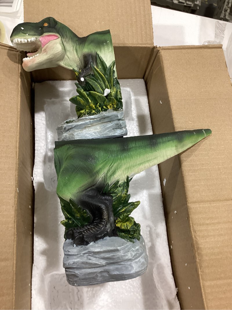 Condition photo showing Good Condition for tyrannosaurus rex dinosaur bookends home decorative resin bookshelf,paper weights, book ends,bookend supports, book stoppers, set of 2