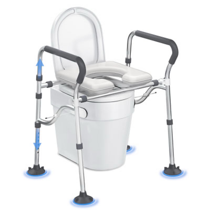 Raised Toilet Seat with Handles for Seniors, Stable Handicap Toilet Seat, Adjustable Toilet Seat Ris