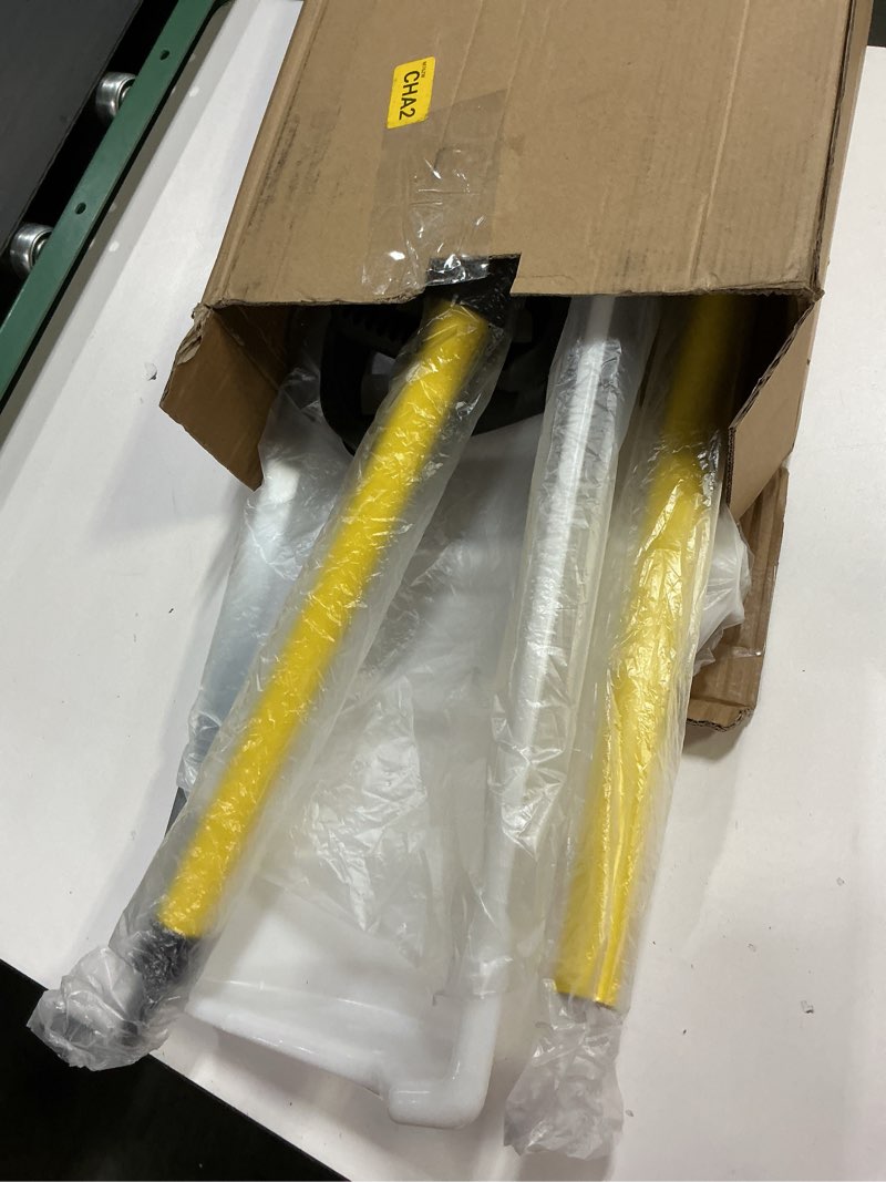 Condition photo showing New/Like New for Snow Pusher: Snow Plow Shovel with Ergonomic Dual D-Handles & 22'' UHMW Blade - Lightweight Manual Snow Shovel for Car, Driveway, Sidewalk & Patio (Bright Yellow) Bright Yellow 58 IN