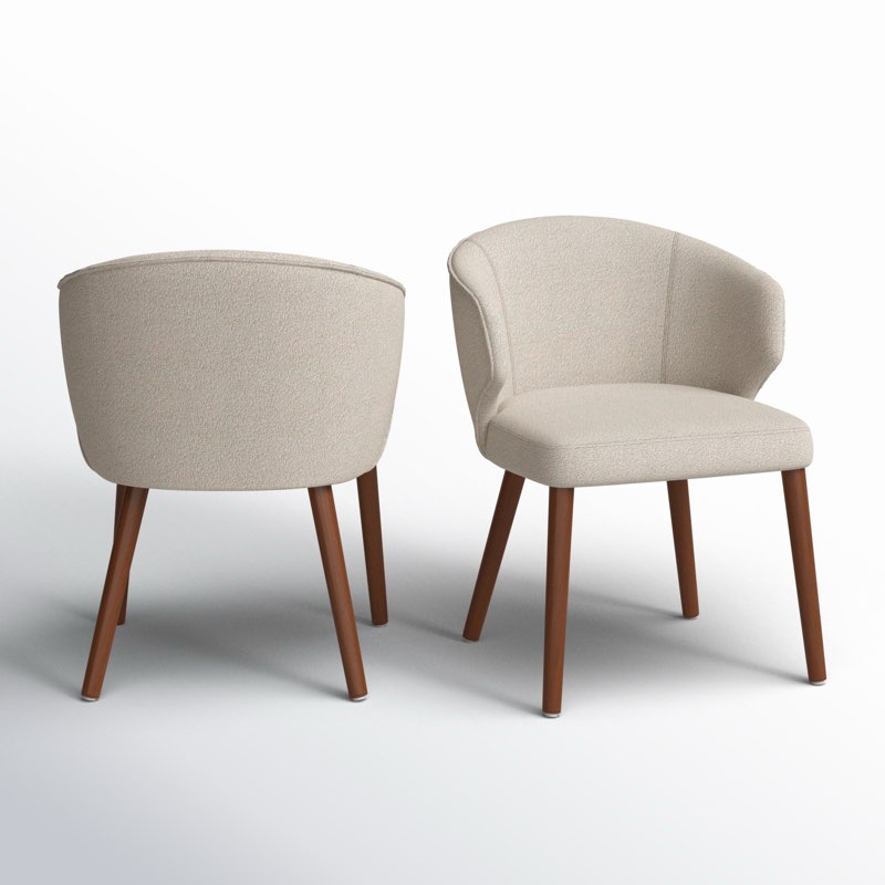 Brexten Wing Back Side Dining Chair with Solid Wood Legs