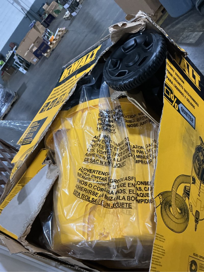 Condition photo showing As Is for DEWALT Stealthsonic Quiet 16-Gallon 6.5 HP Corded Wet/Dry Shop Vacuum with Accessories